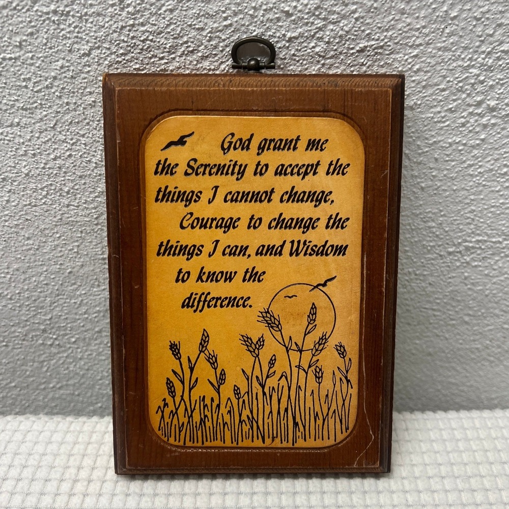 Vintage Serenity Prayer Wood Plaque Retro Rustic Farmhouse Decor Art